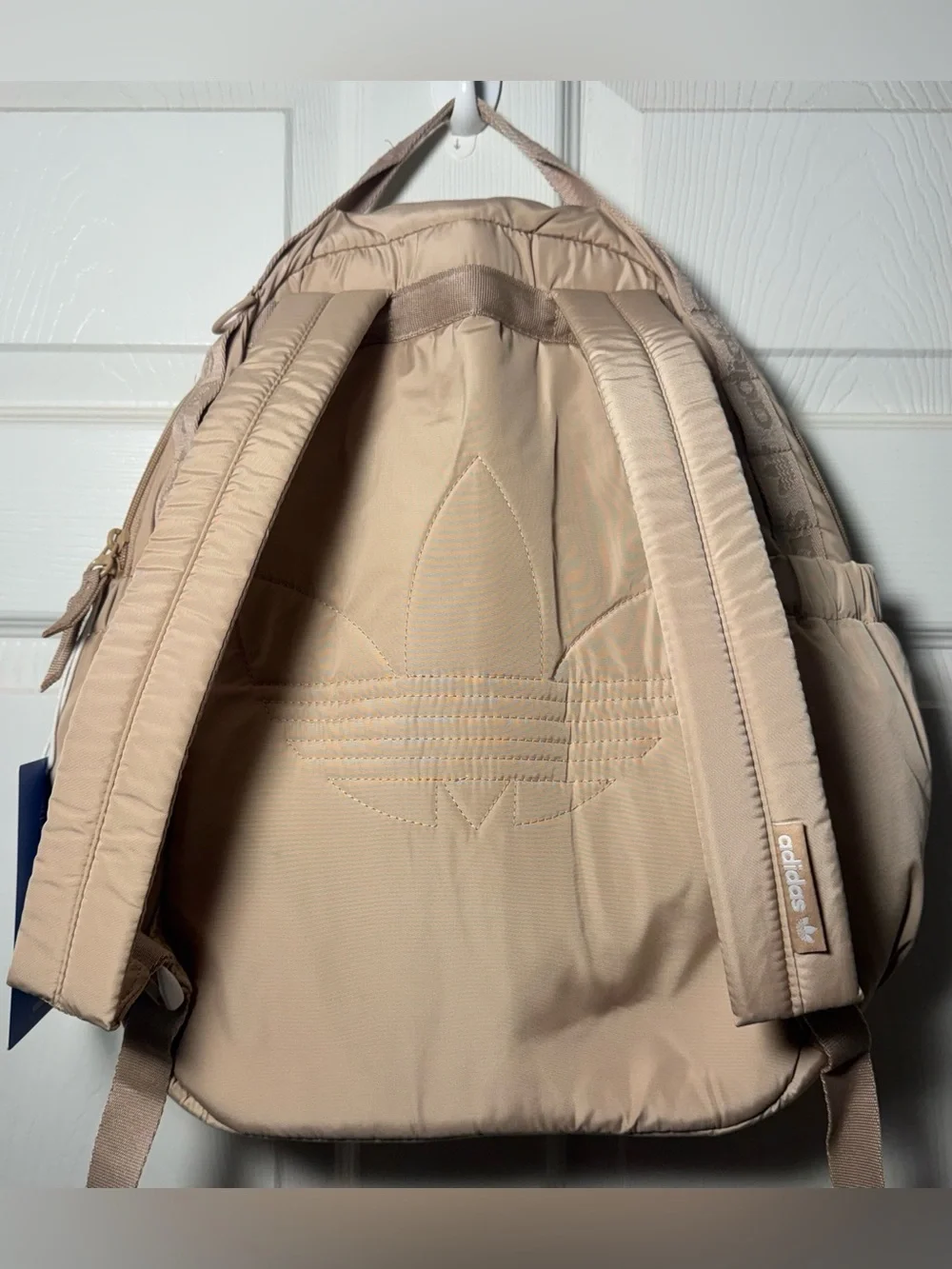 Adidas Originals Puffer Backpack in Magic Beige